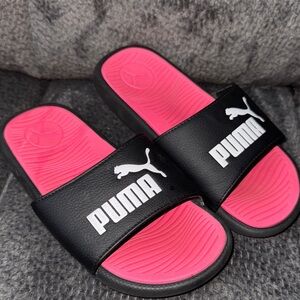 Puma Black and Pink Slides